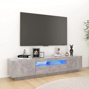 vidaXL Έπιπλο Τηλεόρασης με LED Γκρι Σκυροδέματος 180 x 35 x 40 εκ.