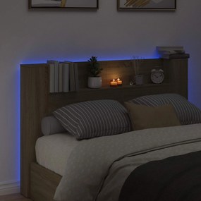 vidaXL Κεφαλάρι Ντουλάπι με LED με ράφι Σονόμα 160 x 16,5 x 103,5 cm