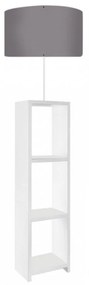 Φωτιστικό Δαπέδου Launo 208903 38x38x150cm White-Grey Megapap Mdf,Fabric,Pvc