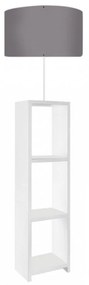 Φωτιστικό Δαπέδου Launo 208903 38x38x150cm White-Grey Megapap Mdf,Ύφασμα,Pvc