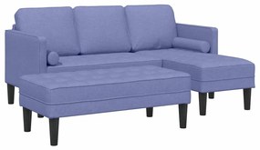 vidaXL Σετ Καναπέ 2 pcs Μπλε τζην 173 x 131 x 67 εκ ύφασμα