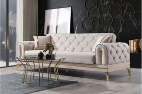 Stewehome Καναπές σετ 3+3+1 Mars με πολυθρόνα κρεμ /ανθρακί 220x90x80 cm