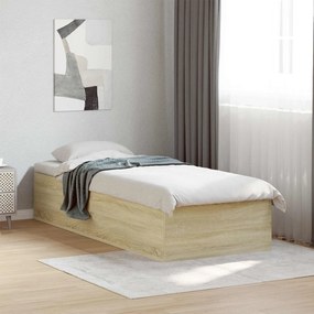 vidaXL Κρεβάτι δαπέδου Sonoma Δρυς 80 x 200 cm Επεξεργασμένο Ξύλο