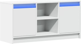 vidaXL Έπιπλο Τηλεόρασης με LED Λευκό 100x34x50 εκ. από Επεξ. Ξύλο