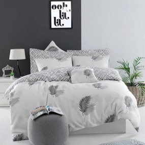 Σετ κλινοσκεπασμάτων Eponj Home 143EPJ4809, 65% βαμβάκι, 35% πολυεστέρας, 3 τεμάχια, Κουβέρτα 200x220 cm, 2 μαξιλαροθήκες 50x70 cm, Γκρι/λευκό