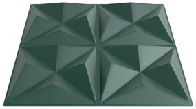 vidaXL Πάνελ Τοίχου 48 τεμ. Πράσινη Origami 50 x 50 εκ. 12 μ² από XPS