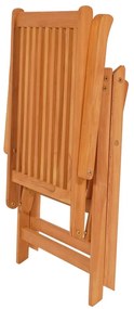 vidaXL Καρέκλες Κήπου 4 Τεμαχίων από Μασίφ Ξύλο Teak με Μπλε Μαξιλάρια