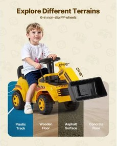 VEVOR Ride On Push Car 25 kg Excavator Push Car with Under-seat Storage