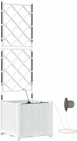 vidaXL Γλάστρα Κήπου Λευκό 40 x 40 x 142 cm PP