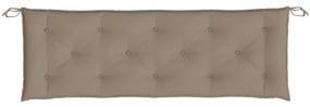 vidaXL Μαξιλάρια Πάγκου Κήπου 2 τεμ. Taupe 150x50x7cm Ύφασμα Oxford