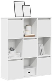 Βιβλιοθήκη Λευκή 89x24x101,5 εκ. από Επεξεργασμένο Ξύλο