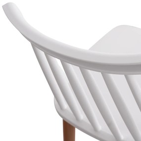 Σετ τραπεζαρίας MINIMAL C21172 5τμχ Λευκό MDF &amp; Καρέκλες Λευκό - Φυσικό 120x80x73 εκ.
