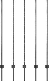 vidaXL Ενσωματωμένος Πόλος Φράχτη 5 pcs Γκρι 180 cm