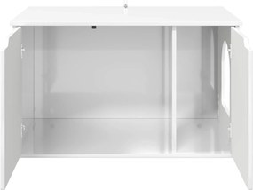 vidaXL Σπίτι Γάτας Λαμπερό Λευκό 85 x 55 x 50,5 εκ Επεξεργασμένο ξύλο