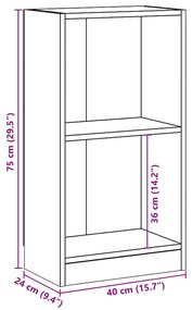 Βιβλιοθήκη Χρώμα Sonoma Δρυς 40 x 24 x 75 εκ. από Μοριοσανίδα - Καφέ