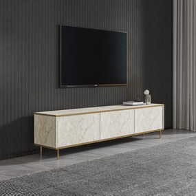 Έπιπλο Τηλεόρασης Τραβερτίνη / Χρυσό IMAJ 180x35x45,2