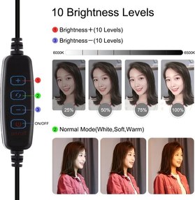 Ring LED lamp Puluz with adjustable base PU391