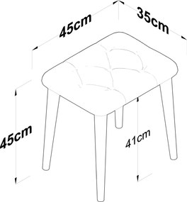 Σκαμπό Λευκό CAMA 45x35x45