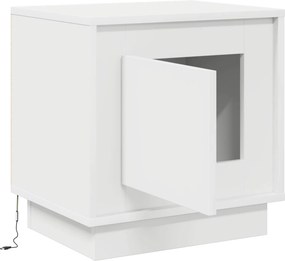 vidaXL Κομοδίνο Λευκό 44 x 34,5 x 45 εκ Επεξεργασμένο ξύλο