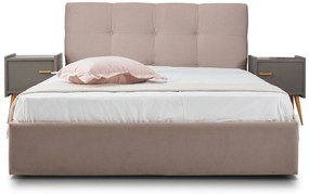 Επενδυμένο Κρεβάτι Famous-Mocca-90 x 200-Ξύλα Ελάτου