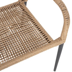 Πολυθρόνα Αλουμινίου Nojo Γκρι Με P.E.Twist Rattan Μπεζ 55x63x82Υ εκ.