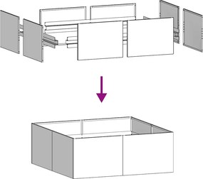 vidaXL Ζαρντινιέρα Μαύρη 100x100x40 εκ. από Χάλυβα