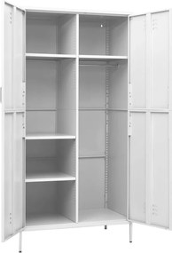 vidaXL Ντουλάπα Λευκή 90 x 50 x 180 εκ. από Ατσάλι