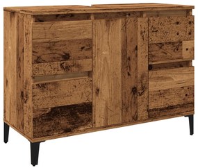 vidaXL Ντουλάπι νιπτήρα Παλιό ξύλο 80x33x60 cm Κατασκευασμένο ξύλο