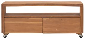 vidaXL Έπιπλο Τηλεόρασης με Ροδάκια 110x30x40 εκ. από Μασίφ Ξύλο Teak