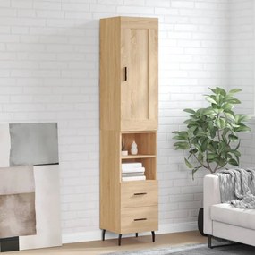 vidaXL Μπουφές Sonoma δρυς 34,5 x 34 x 180 εκ. από Επεξεργασμένο Ξύλο