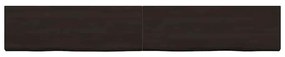vidaXL Επιφάνεια Τραπεζιού Σκούρο Καφέ 180x40x(2-4)εκ Επεξ. Μασίφ Δρυς