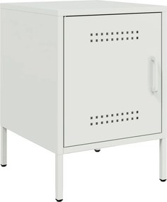 vidaXL Κομοδίνο Λευκό 36x39x50,5 εκ. από Χάλυβα