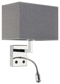 Φωτιστικό Τοίχου Hotel Led I 9302 Grey Nowodvorski Metal, Fabric