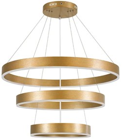 Φωτιστικό Οροφής Με Τηλεχειριστήριο Venom Trio 61190 Φ40/60/80cm Dim Led 14158lm 120W Gold Globostar