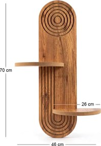 Ραφιέρα τοίχου Artwill Megapap Mdf χρώμα oak 46x13x70εκ.