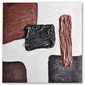 Πίνακας Καμβάς 839452 60x60cm Brown-Black-White Ankor Square Καμβάς