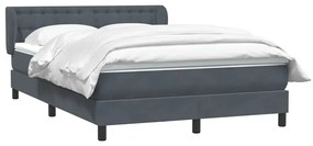 vidaXL Κρεβάτι Boxspring με Στρώμα Σκούρο Γκρι 140x210 εκ. Βελούδινο