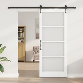 vidaXL Συρόμενη Πόρτα με Σετ Εξαρτημάτων 'ORKDAL' Λευκή 86x211 cm