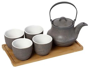 Σετ Τσαγιού 5Τμχ Με Κούπα Και Φίλτρο Ritual SPI111 600ml 30x17x12cm Light Grey Espiel Ceramic