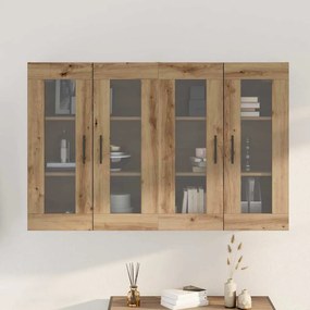 vidaXL Ντουλάπια Τοίχου 2 pcs Βελανιδιά Τέχνη και Μαύρο