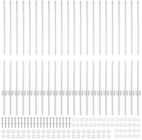 vidaXL Πό posts φράχτη 44 pcs Ασημί Γαλβανισμένο ατσάλι