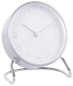 Ρολόι Επιτραπέζιο - Ξυπνητήρι Classical Numbers KA5763WH 9,5x7cm White-Silver Karlsson Steel