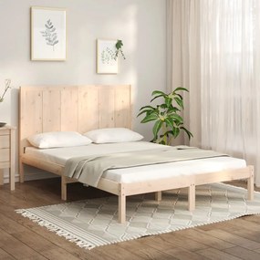 vidaXL Σκελετός Κρεβατιού Χωρίς Στρώμα 120x190 εκ Μασίφ Ξύλο Πεύκου