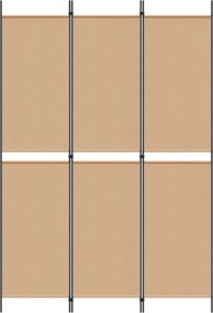 vidaXL 3-Panel Room Divider Μπεζ 150 x 220 cm Ύφασμα