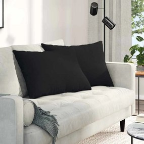 vidaXL Μαξιλάρι Καναπέ 2 pcs Μαύρο 70 x 50 cm ύφασμα