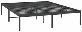 vidaXL Πλαίσιο Κρεβατιού Μαύρο 140 x 200 εκ. Μεταλλικό