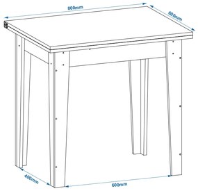 Τραπέζι Κουζίνας Επεκτεινόμενο Τρούφα HAZEL 80/120x60/80x77