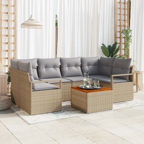 vidaXL Σετ Σαλονιού Κήπου 7 pcs Μπεζ, ανοιχτό γκρι Περιέχει 5 κομμάτια