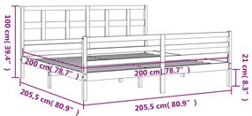 ΠΛΑΙΣΙΟ ΚΡΕΒΑΤΙΟΥ ΜΕ ΚΕΦΑΛΑΡΙ ΓΚΡΙ 200X200 ΕΚ. ΜΑΣΙΦ ΞΥΛΟ 3194853