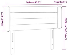 Κεφαλάρι Κρεβατιού LED Κρεμ 103x16x78/88 εκ. Υφασμάτινο 3123371